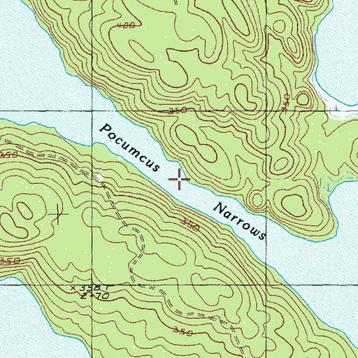 Topographic Map of Pocumcus Narrows, ME