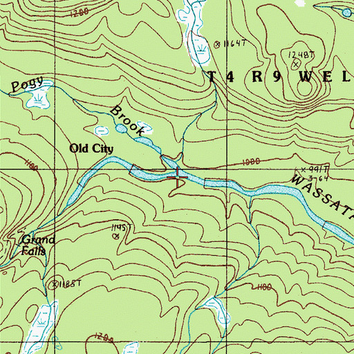 Topographic Map of Pogy Brook, ME
