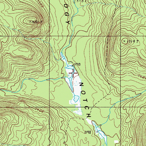 Topographic Map of Pogy Notch, ME