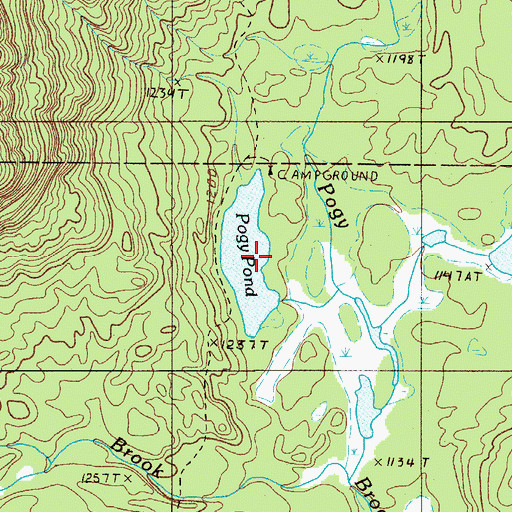 Topographic Map of Pogy Pond, ME