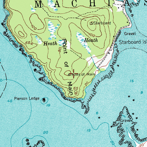 Topographic Map of Point of Main, ME
