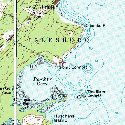 Topographic Map of Point Comfort, ME