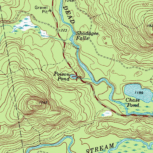 Topographic Map of Poison Pond, ME