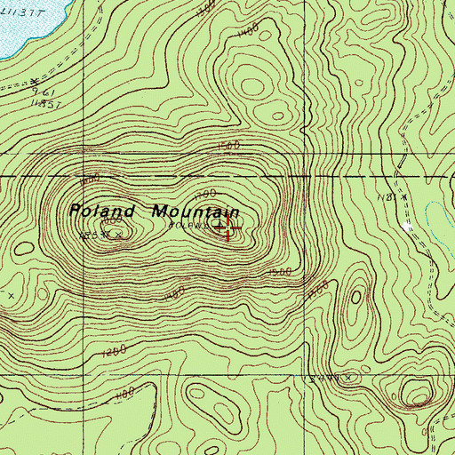 Topographic Map of Poland Mountain, ME