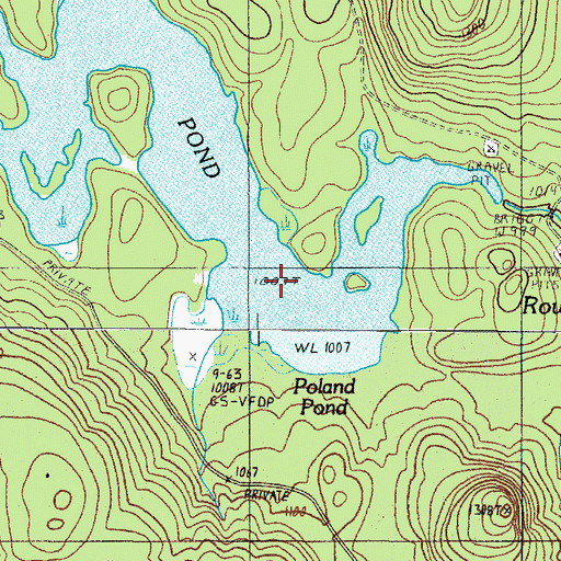 Topographic Map of Poland Pond, ME