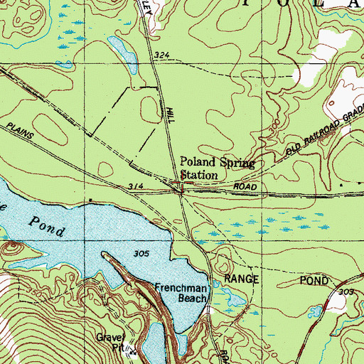 Topographic Map of Poland Spring Station, ME