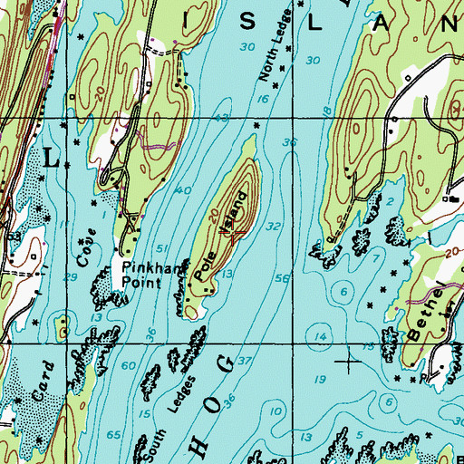Topographic Map of Pole Island, ME