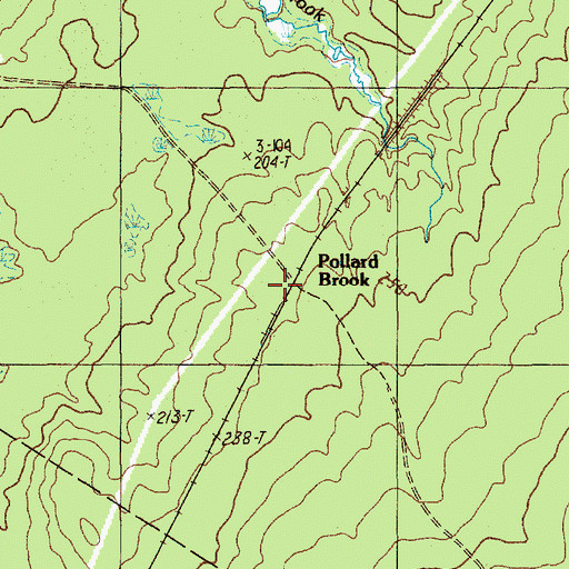 Topographic Map of Pollard Brook, ME