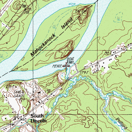 Topographic Map of Pollard Brook, ME