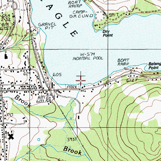 Topographic Map of Pond Brook, ME