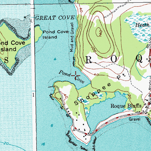 Topographic Map of Pond Cove, ME