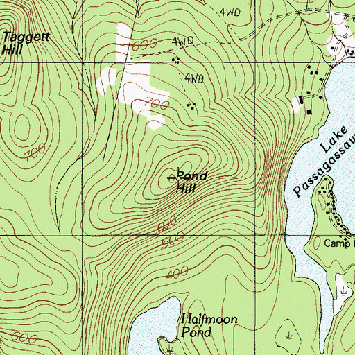 Topographic Map of Pond Hill, ME