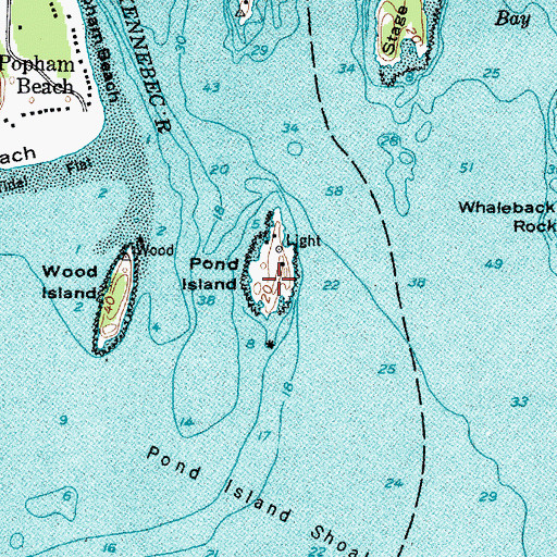 Topographic Map of Pond Island, ME