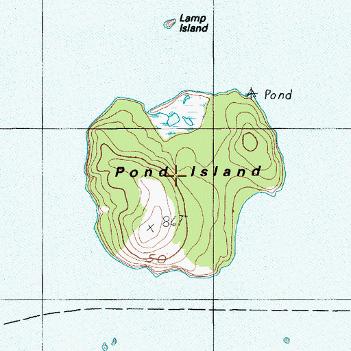 Topographic Map of Pond Island, ME
