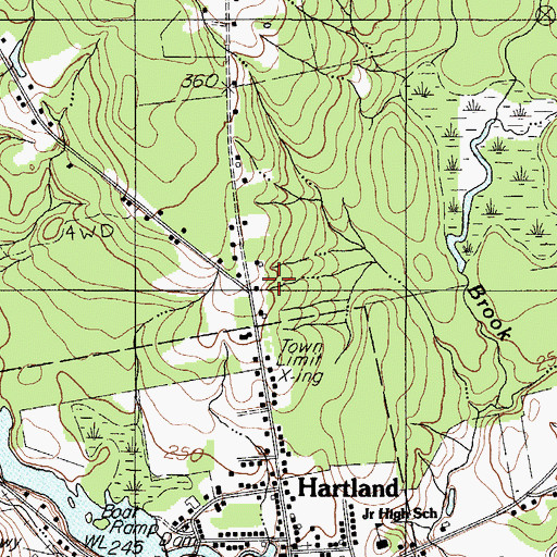 Topographic Map of Pond Road School, ME