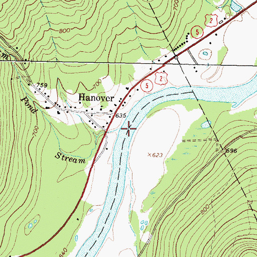 Topographic Map of Pond Stream, ME