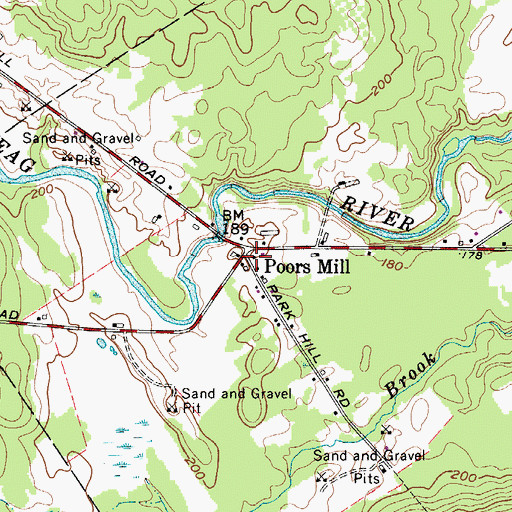 Topographic Map of Poors Mill, ME