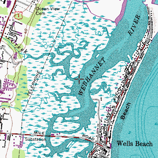 Topographic Map of Pope Creek, ME