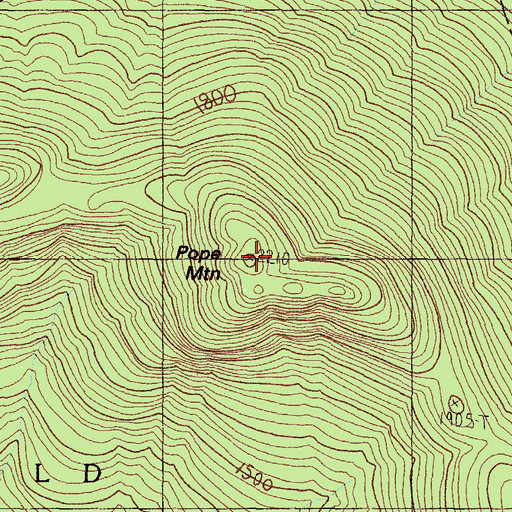Topographic Map of Pope Mountain, ME