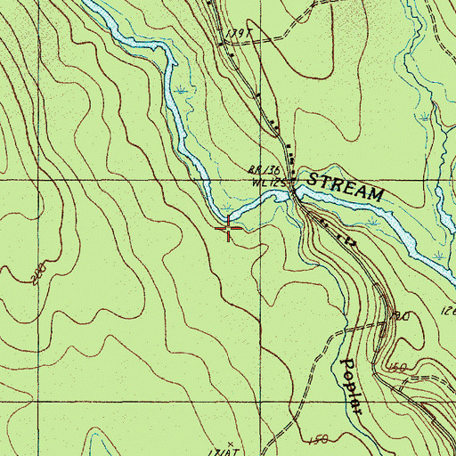 Topographic Map of Poplar Brook, ME