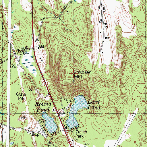 Topographic Map of Poplar Hill, ME