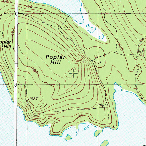 Topographic Map of Poplar Hill, ME