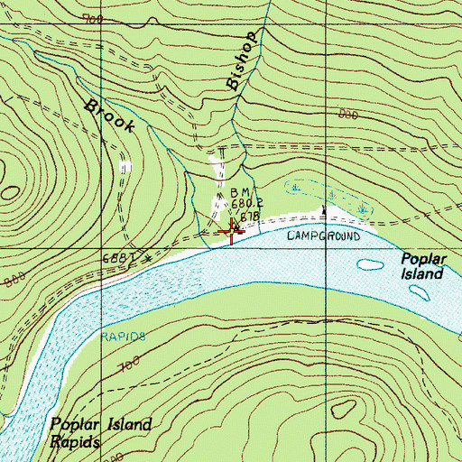 Topographic Map of Poplar Island Brook, ME