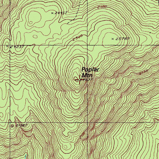 Topographic Map of Poplar Mountain, ME