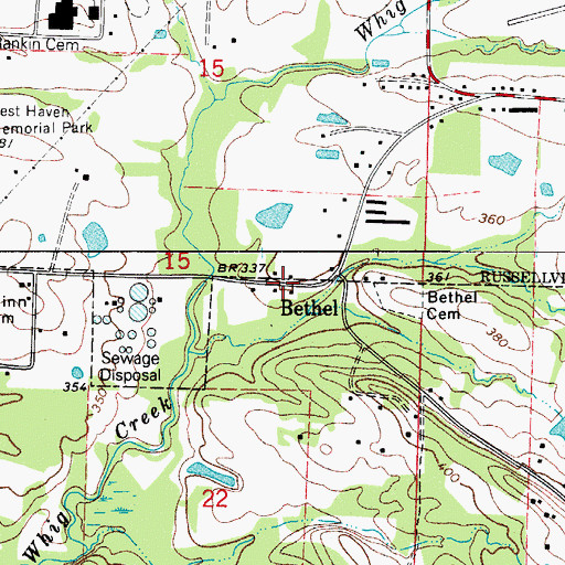 Topographic Map of Bethel, AR