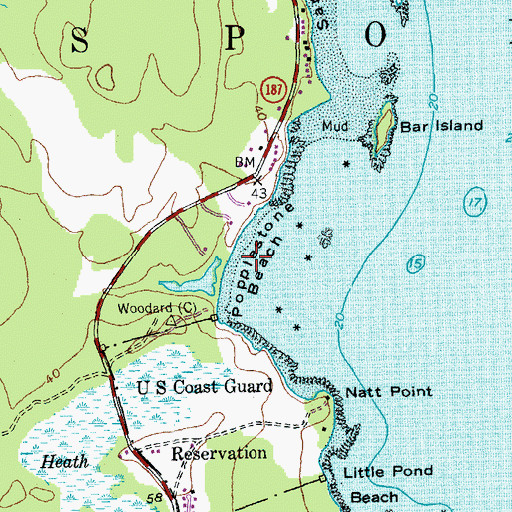 Topographic Map of Pobblestone Cove, ME