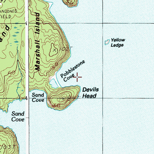 Topographic Map of Popplestone Cove, ME