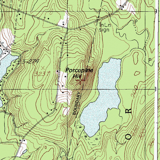 Topographic Map of Porcupine Hill, ME