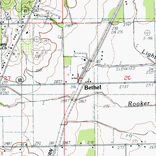 Topographic Map of Bethel, AR