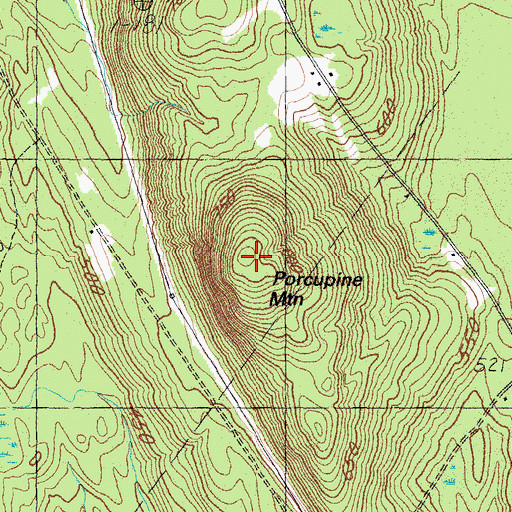 Topographic Map of Porcupine Mountain, ME