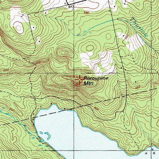 Topographic Map of Porcupine Mountain, ME