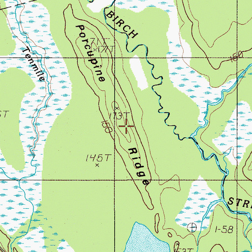 Topographic Map of Porcupine Ridge, ME