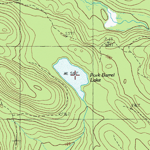Topographic Map of Pork Barrel Lake, ME