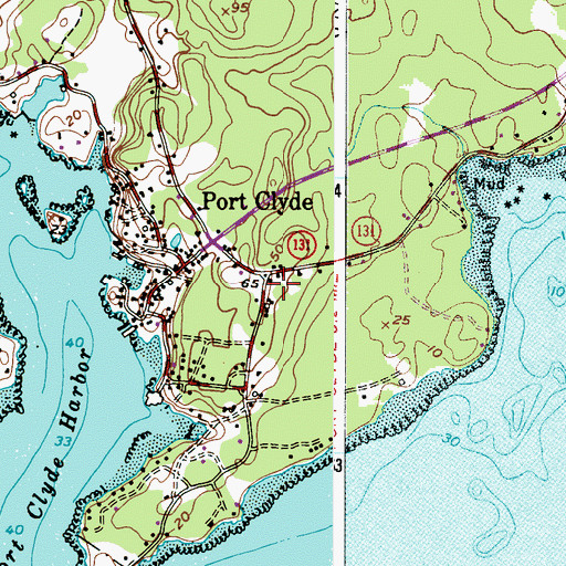 Topographic Map of Port Clyde, ME