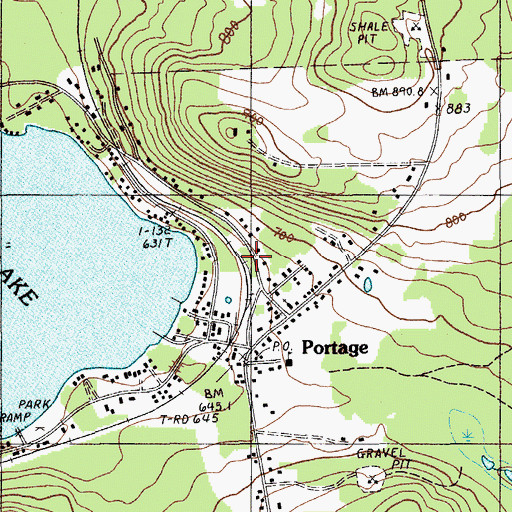 Topographic Map of Portage, ME