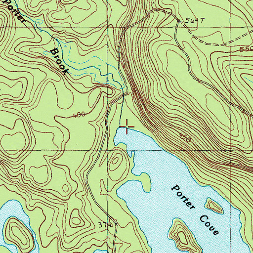 Topographic Map of Porter Brook, ME