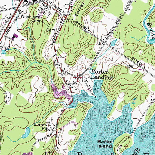 Topographic Map of Porter Landing, ME