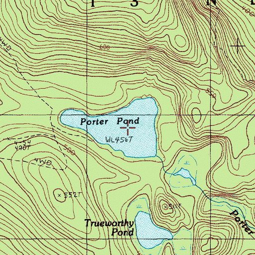 Topographic Map of Porter Pond, ME