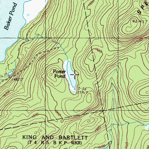 Topographic Map of Porter Pond, ME