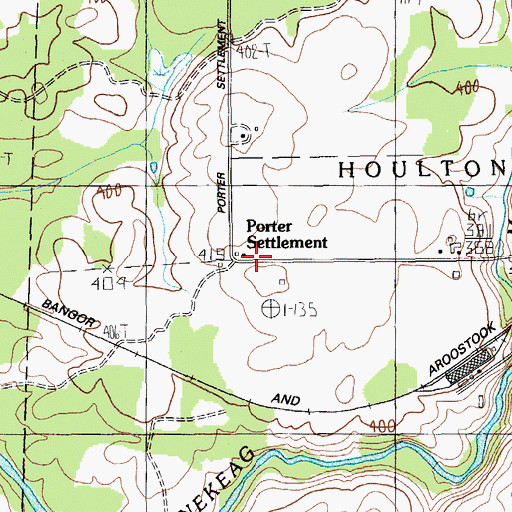 Topographic Map of Porter Settlement, ME