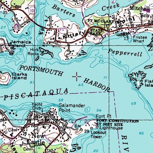 Topographic Map of Portsmouth Harbor, ME