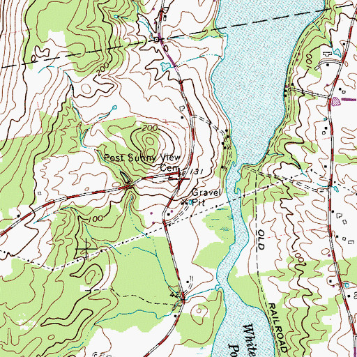 Topographic Map of Post Sunny View Cemetery, ME