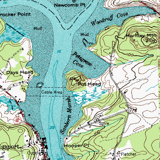 Topographic Map of Pot Head, ME