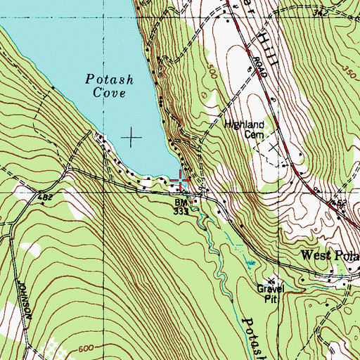 Topographic Map of Potash Brook, ME