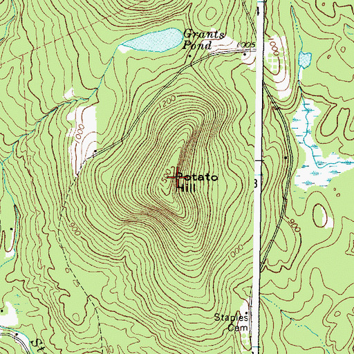 Topographic Map of Potato Hill, ME