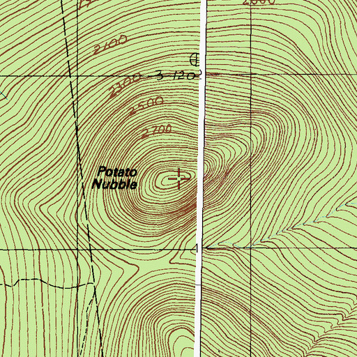 Topographic Map of Potato Nubble, ME